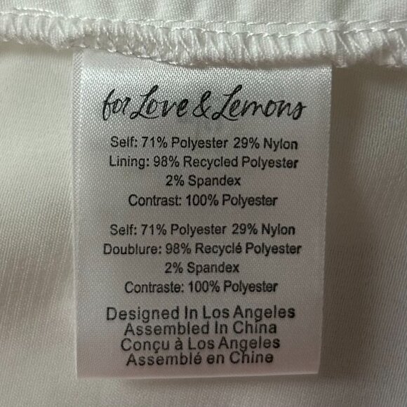 For Love & Lemons London Mini Dress Pink White Lace Size S Romantic Party - Picture 11 of 13